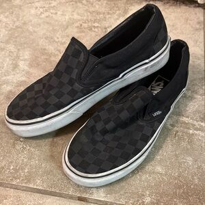Vans Black Checkered Slip-On Sneakers